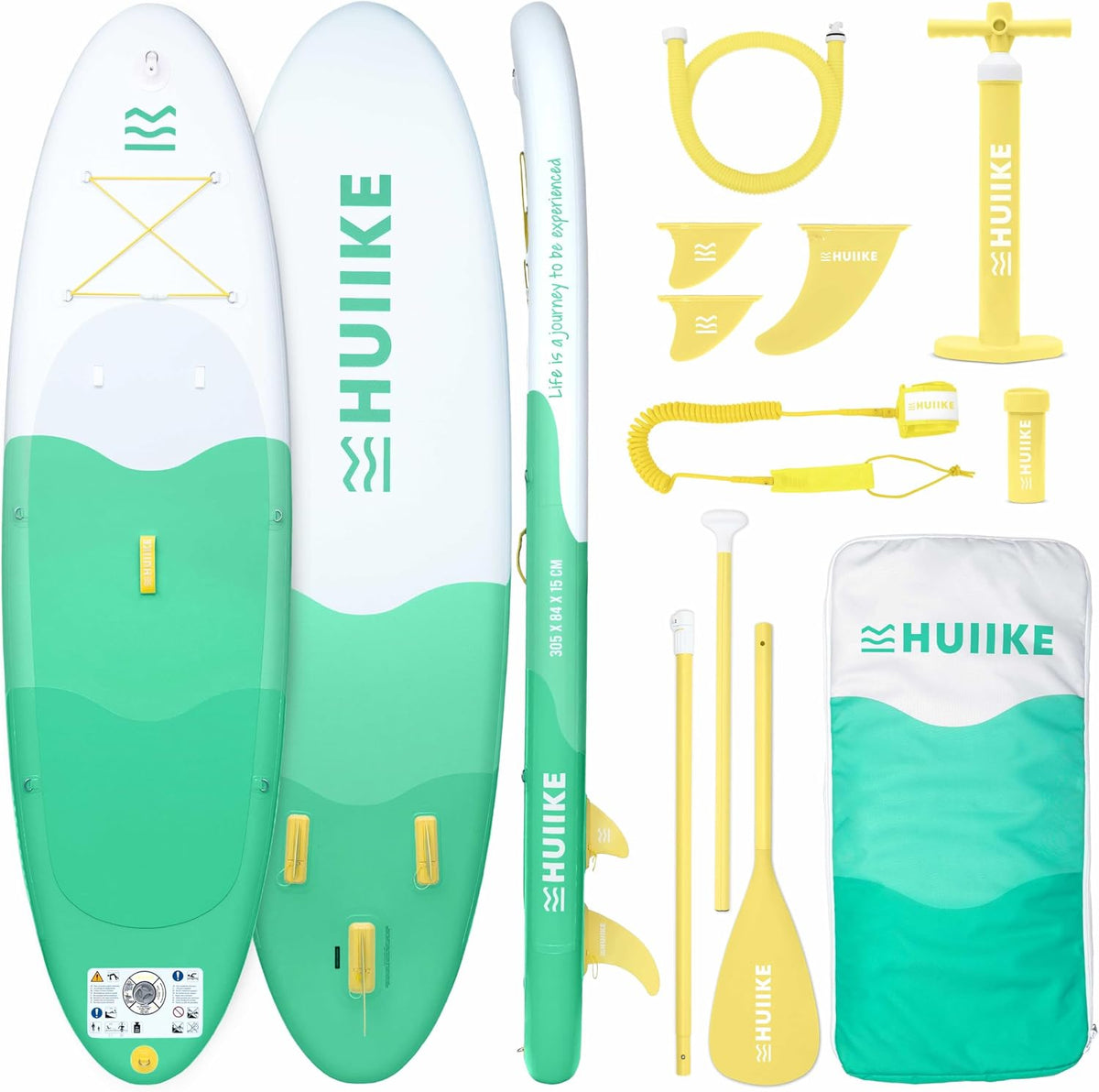 Prancha de paddle insuflável, HUIIKE, 130 kg, 2 pessoas, alumínio, Verde, para uso diário