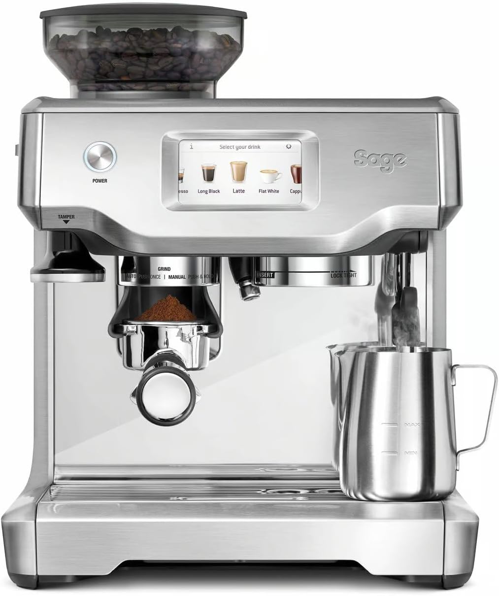 Máquina de café expresso, Sage, 5,5 kg, com ecrã tátil, aço inoxidável, aço, Prateado, para a cozinha