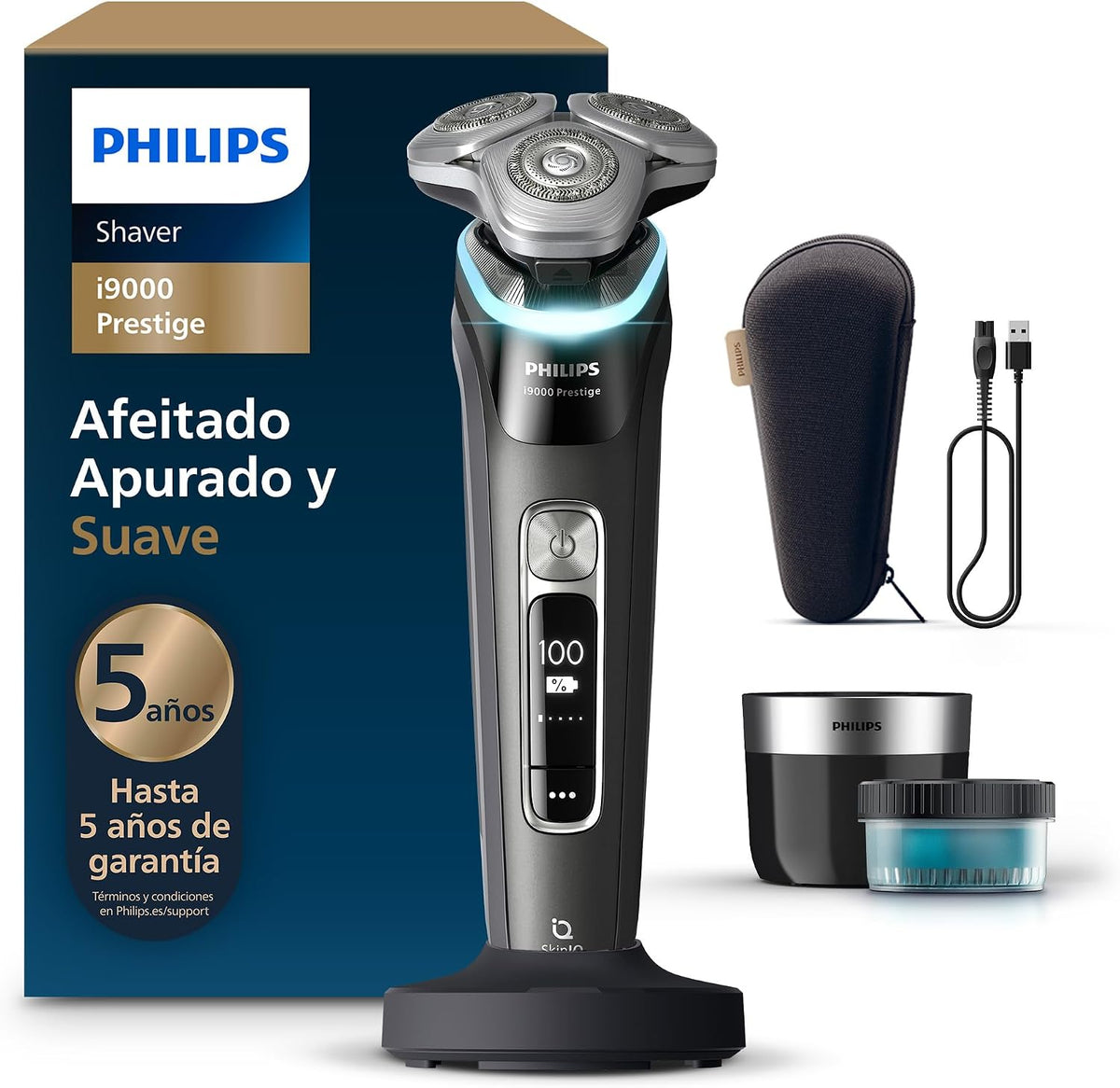PHILIPS, Máquina de barbear elétrica, i9000, 0,00 mm, Multicolor, para uso diário