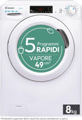 Máquina de lavar roupa, CANDY, CSS128TW4-11, 8 kg, 16 Programas, Classe B, Multicolor, para uso diário