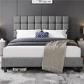 Cama, Yaheetech, 200 cm, 160 × 200 cm, regulável, madeira, plástico, Cinzento, para o quarto