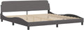 Cama, vidaXL, 200 × 200 cm, madeira, Cinzento, para o quarto