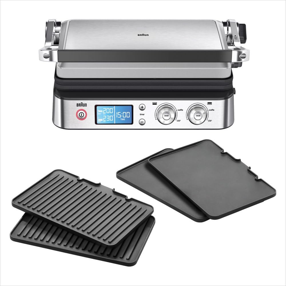 Placa de cozinha, Braun, 23 cm, 2000 W, 33,9 kg, 37 × 23 cm, 8 pessoas, aço, Multicolor, para a cozinha
