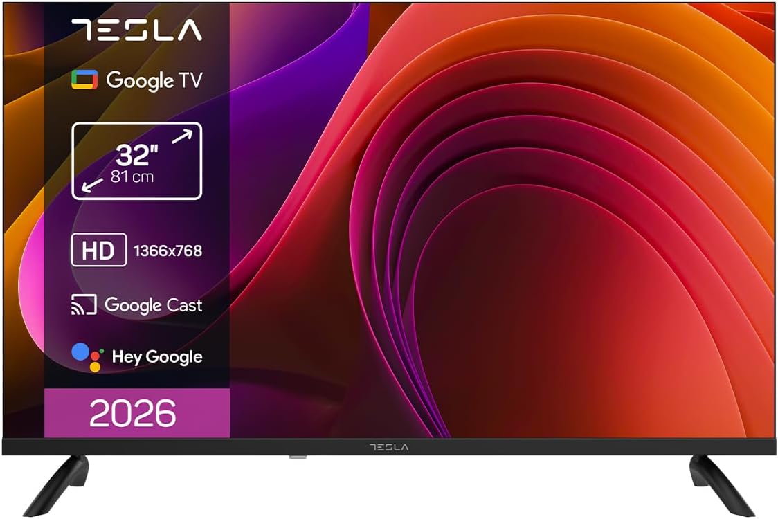 Televisor, TESLA, HDR10, 11,8 kg, com controlo por aplicação, Preto, para a sala
