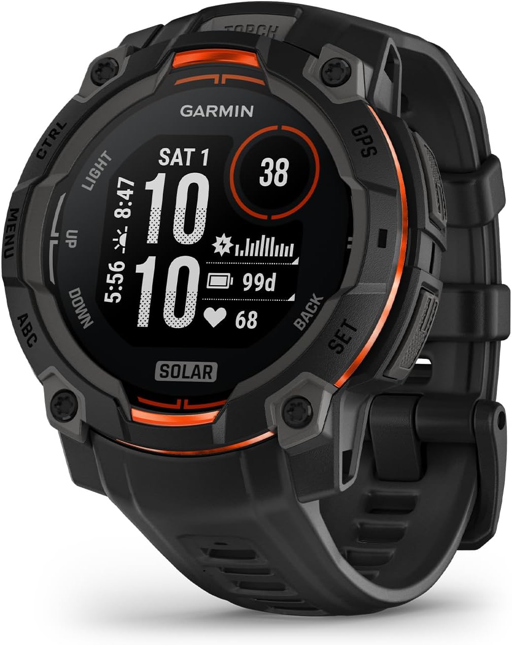 Smartwatch, Garmin, vidro, Preto, para uso diário