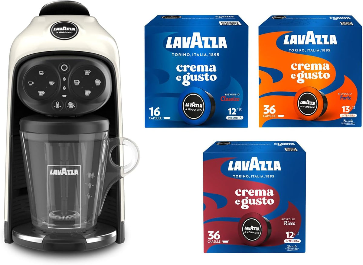 Máquina de café, Lavazza, 1500 W, 240 V, 1 L, vidro, Branco / Creme, para a cozinha