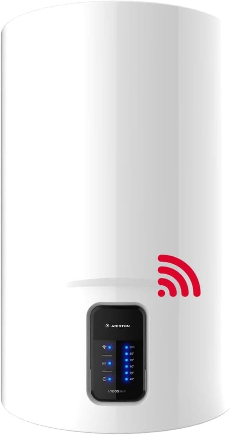Aquecedor elétrico, Ariston, 50 L, 80 L, 100 L, 22,8 kg, com comando à distância, com controlo por aplicação, plástico, Multicolor, para uso diário