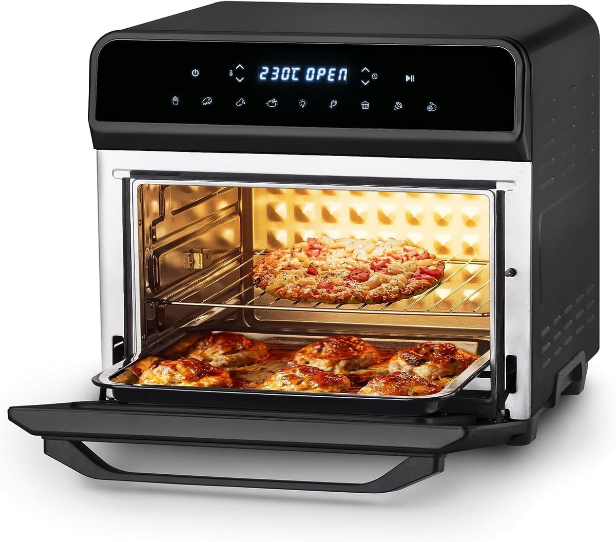 Fritadeira de ar quente, Ufesa, 23 L, 1800 W, 8 Programas, com temporizador, vidro, Multicolor, para a cozinha