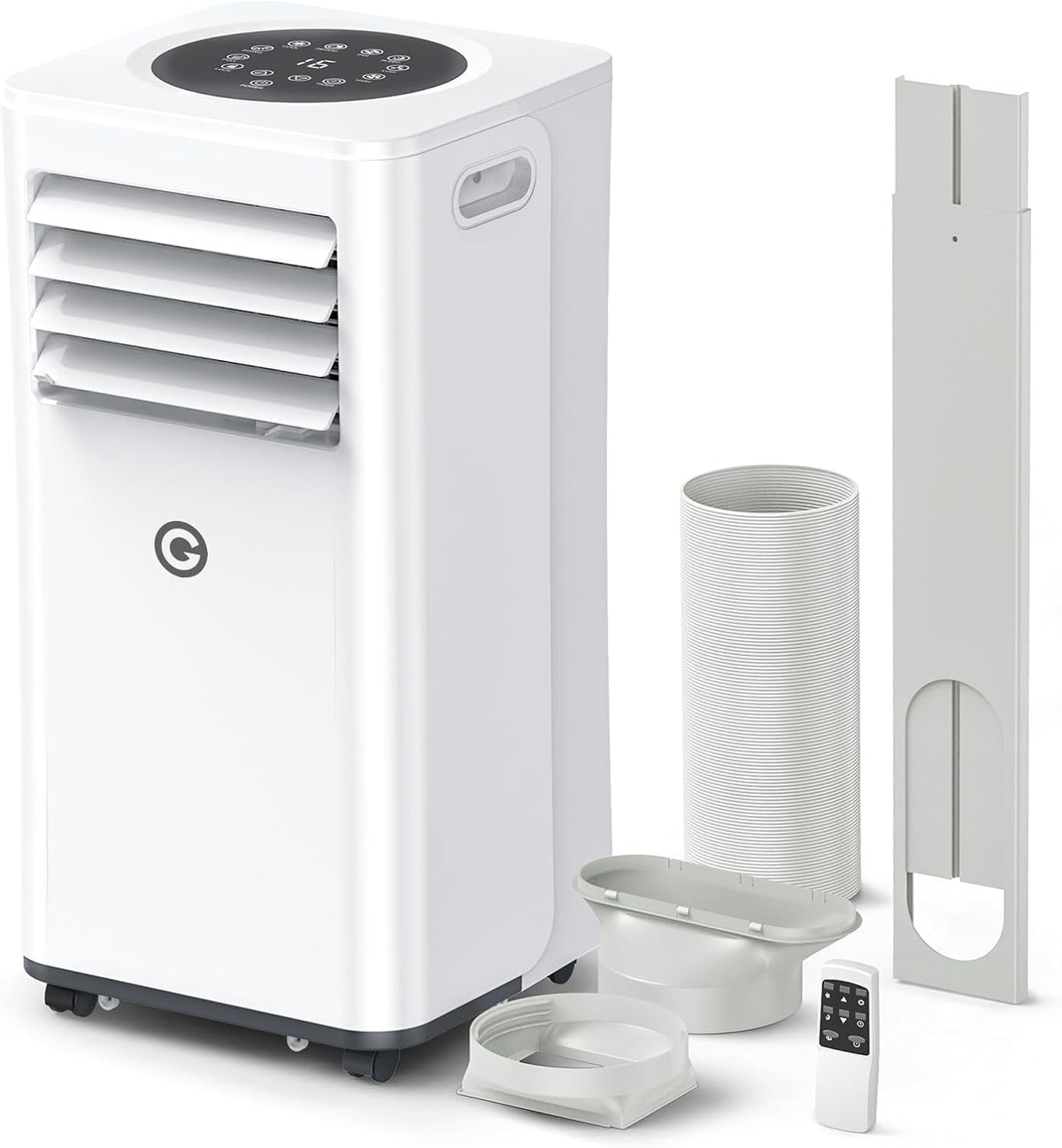 Ar condicionado portátil, KGOGO, 9000, 9000 BTU, 60 dB, com comando à distância, com temporizador, com rodas, Multicolor, para uso diário
