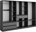 Roupeiro, Vicco, 200 cm, 280 × 200 cm, com gavetas, Antracite, para o quarto