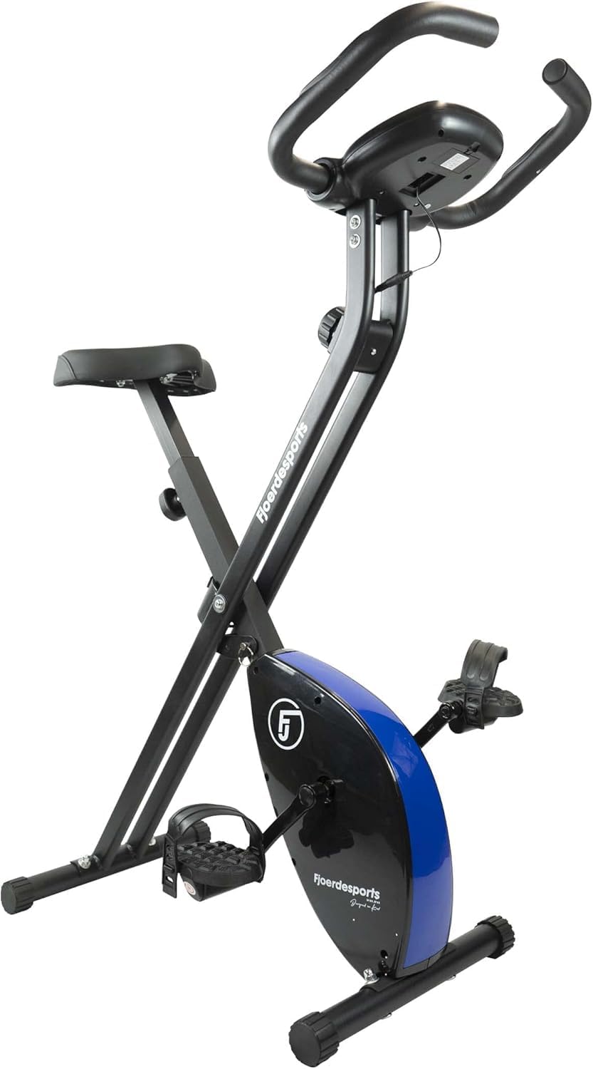 Bicicleta estática, Fjoerdesports, 80 cm, 46 cm, 13,5 kg, 110 kg, 113 × 41 × 80 cm, 131 × 41 × 46 cm, dobrável, regulável, com rodas, Multicolor