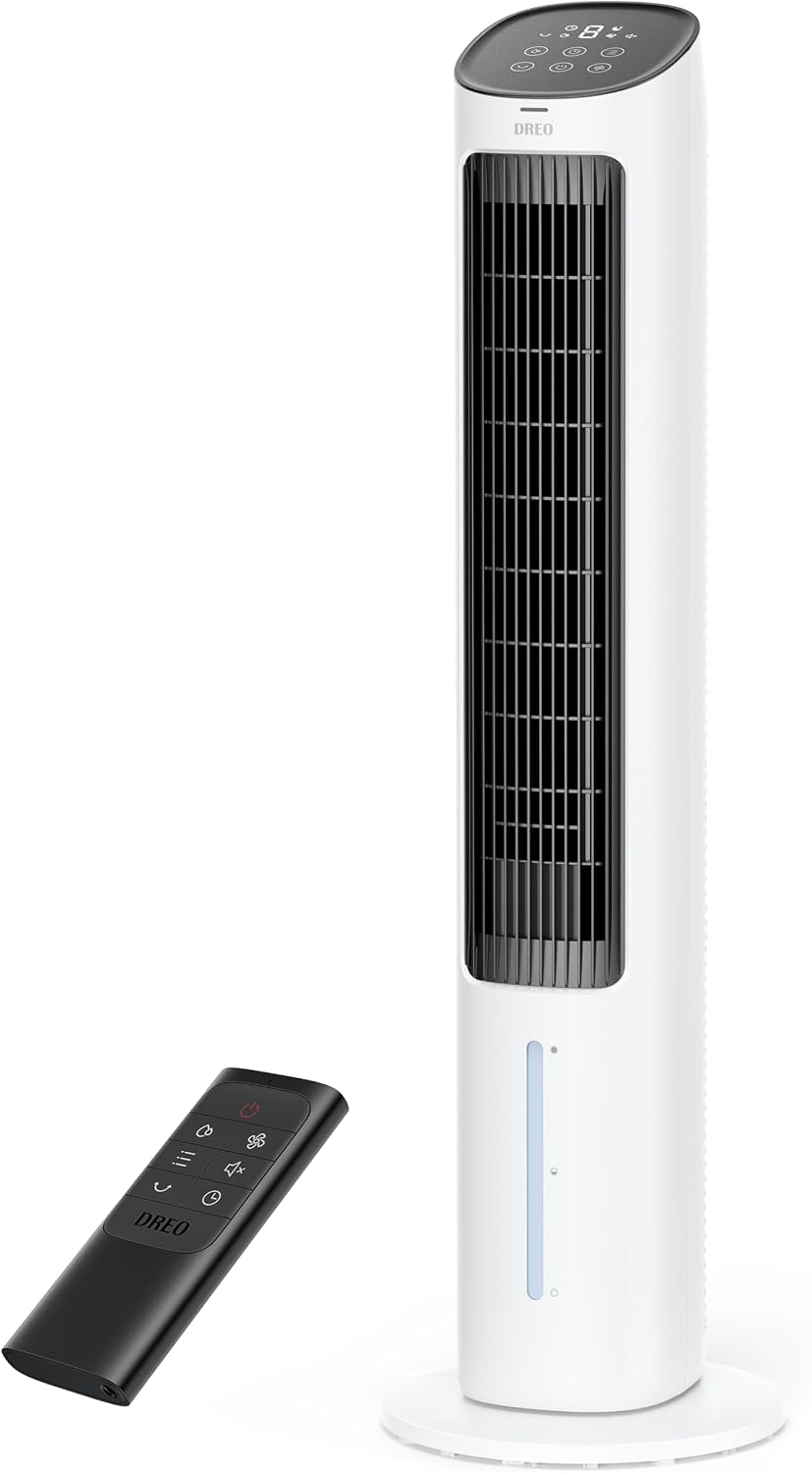 Climatizador evaporativo, DREO, 4 velocidades, 35 dB, 1.500 rpm, 6,7 m, 1,9 kg, com comando à distância, Multicolor, para uso diário