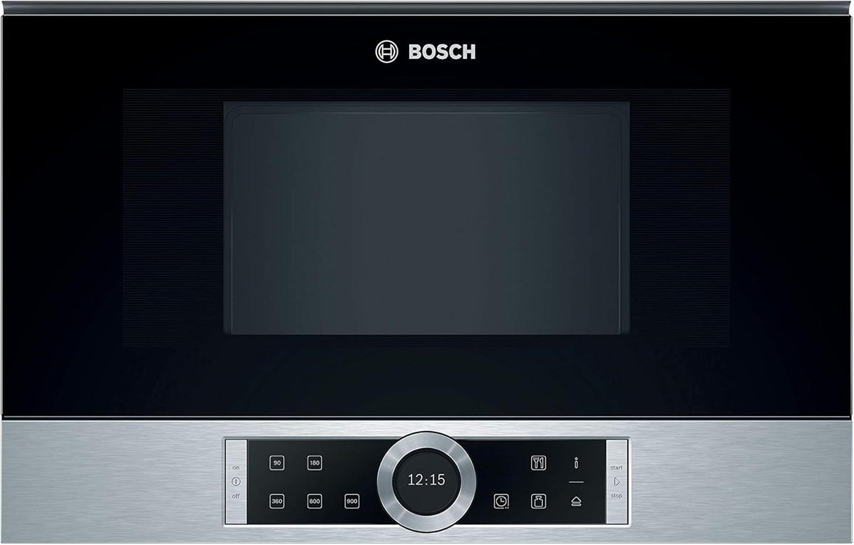 Bosch, Micro-ondas, BFR634GS1, 38 cm, 21 l, 900 W, 7 programas, com iluminação LED, aço inoxidável, aço, Prateado, para a cozinha