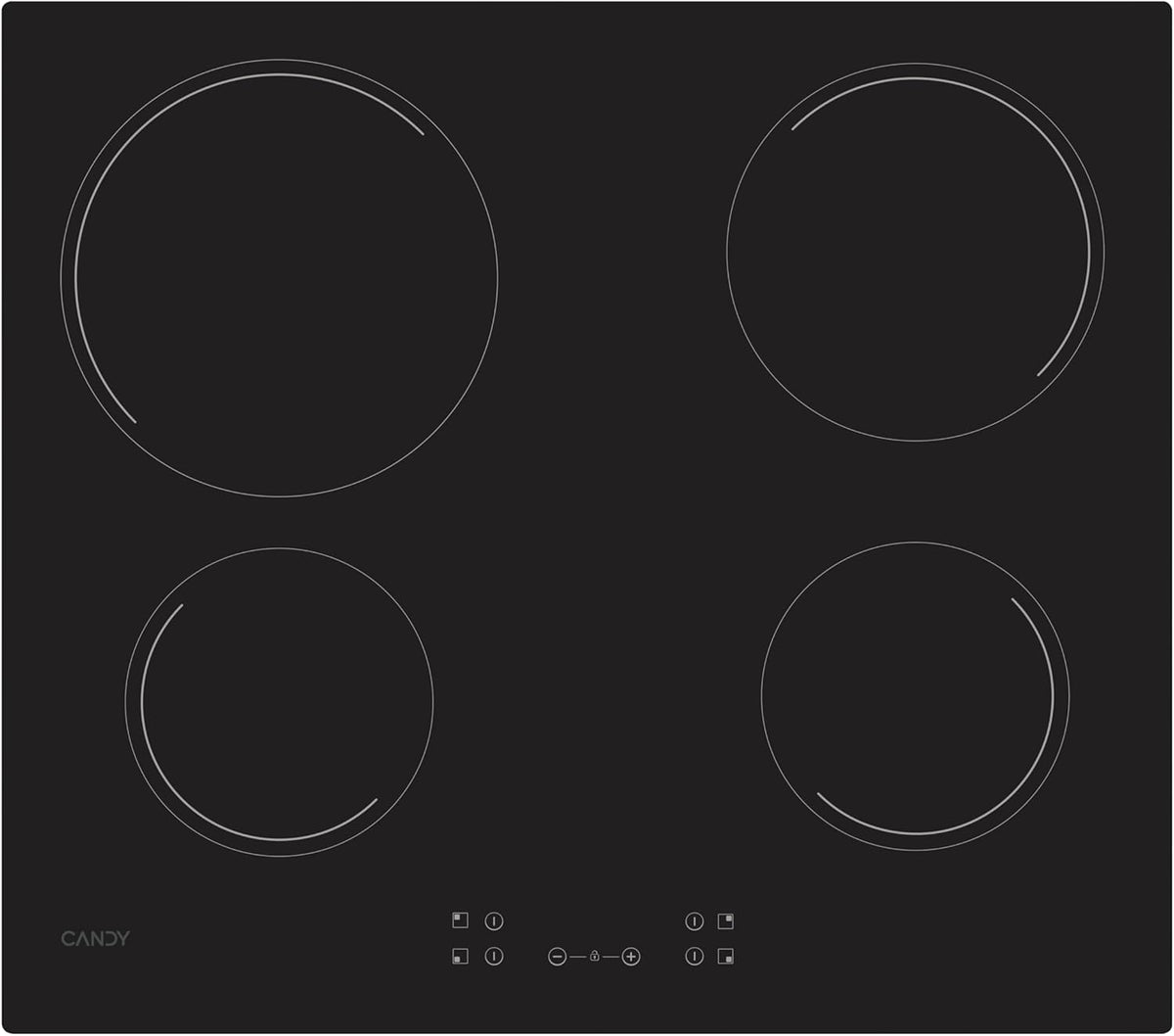 Placa de cozinha, CANDY, CH64CCB, 60 CM, 5 KW, Preto, para a cozinha