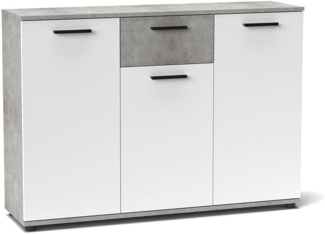 Roupeiro, Home Heavenly, 120 cm, 85 cm, 33 cm, 32,2 kg, com gavetas, com prateleiras, madeira, plástico, Branco, para o quarto