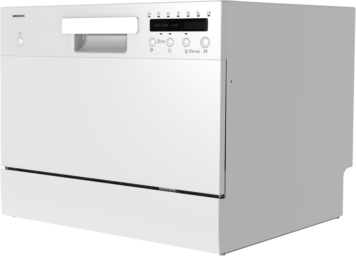 Máquina de lavar loiça, MEDION, DWT60, 47 dB, 7 programas, com iluminação LED, vidro, Multicolor, para uso diário