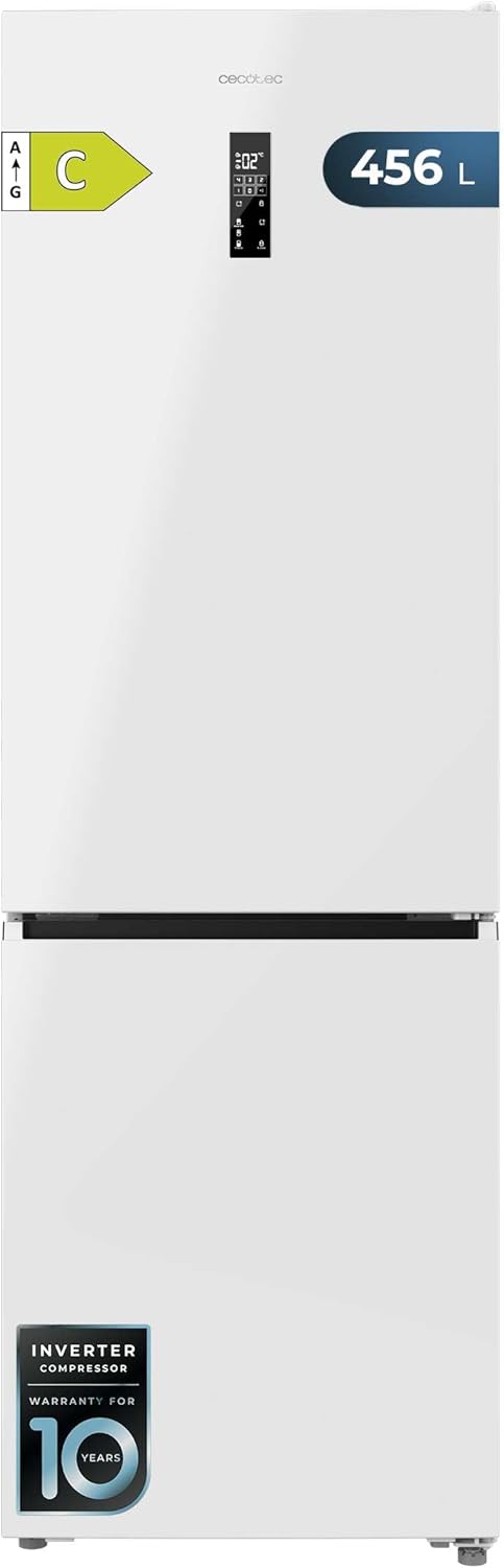 Cecotec, Frigorífico combinado, 456 L, 201 cm, 5 cm, com gavetas, Branco, para uso diário