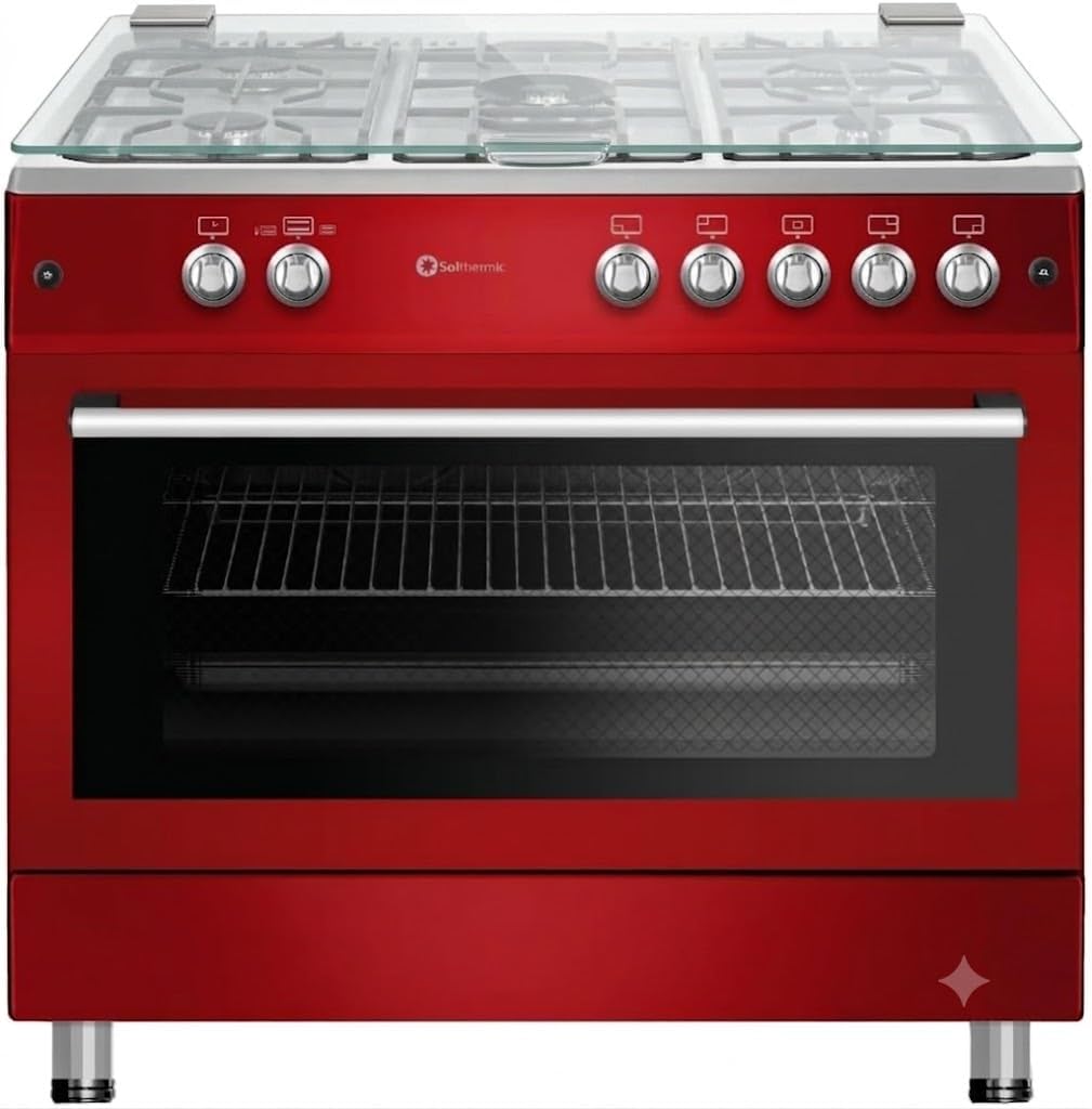 Fogão independente, SOLTHERMIC, F9L50G2, 115 l, 34,1 kg, vidro, Vermelho, para a cozinha