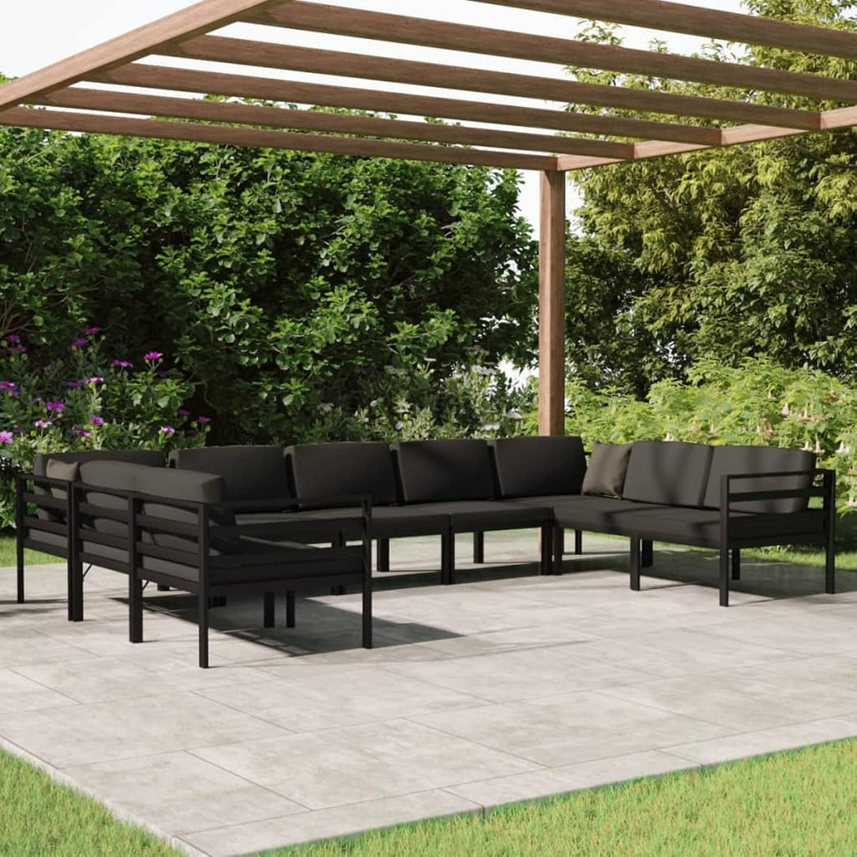 Poltrona, ZEYUAN, 10 a, 64,5 cm, 70 × 70 × 64,5 cm, resistente à água, alumínio, poliéster, Cinzento, para a sala