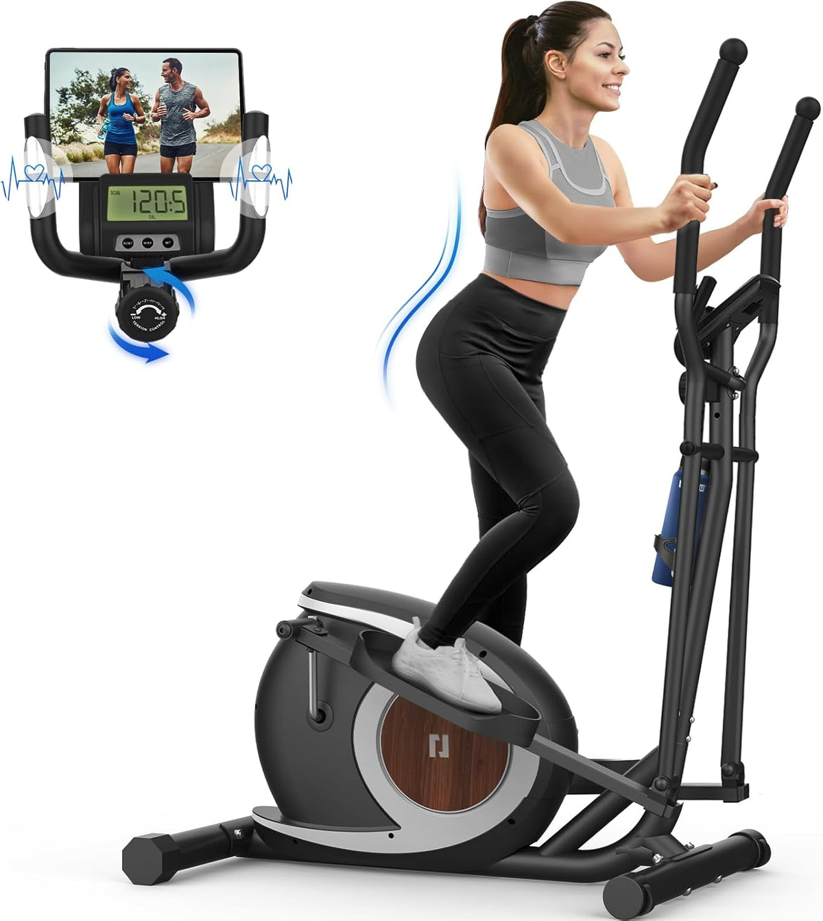 Bicicleta elíptica, Cowmew, com rodas, aço, Multicolor, para uso diário