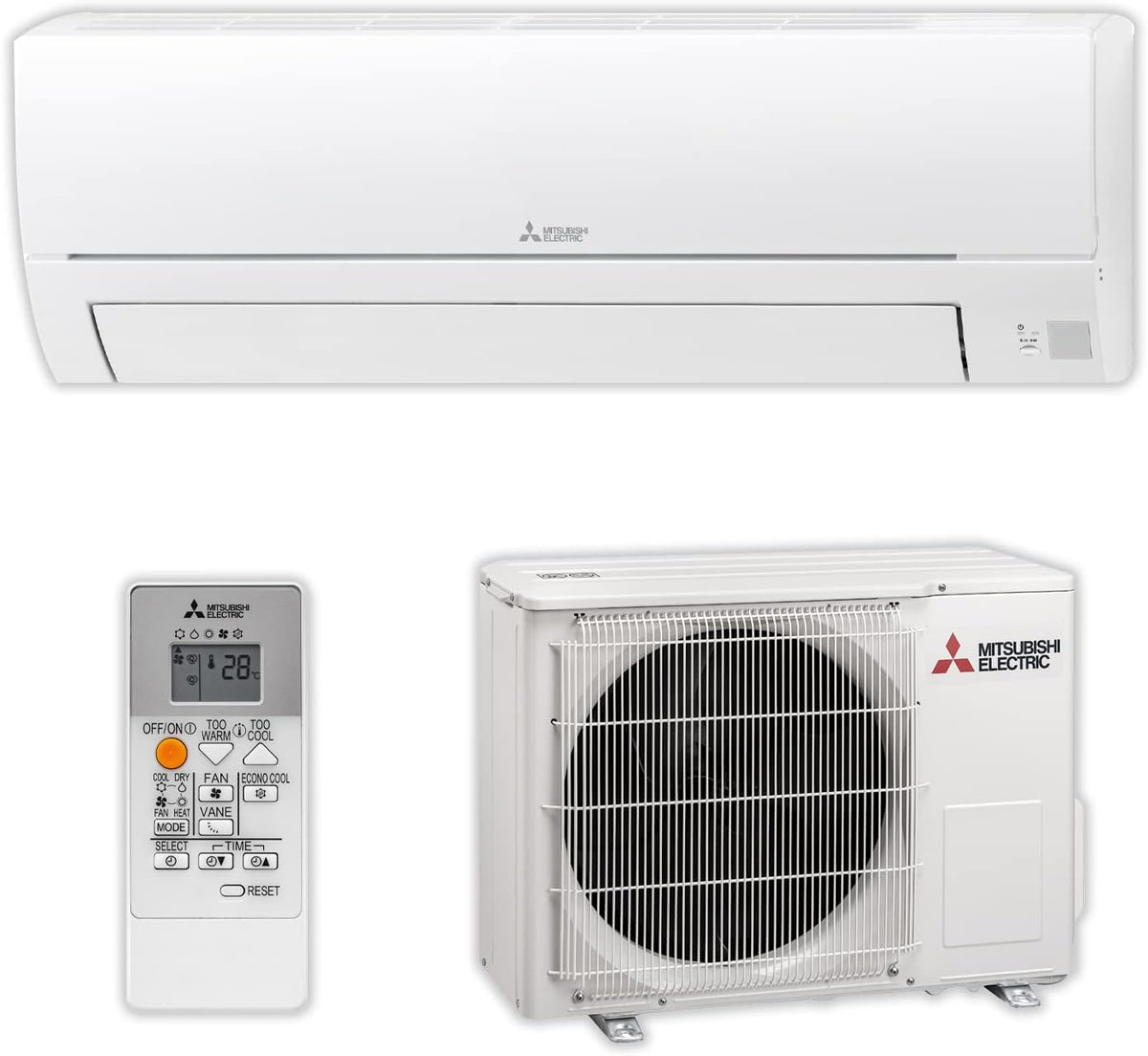 Ar condicionado split, Mitsubishi, MSZ-HR25VF, 9000 BTU, 36,3 kg, com comando à distância, Multicolor, para uso diário