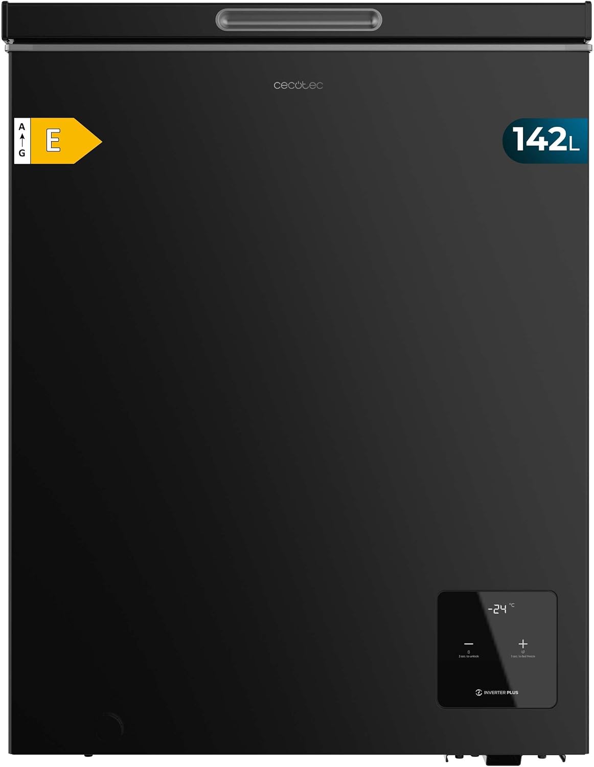 Cecotec, Arca congeladora, 142 L, 5 cm, Preto, para uso diário