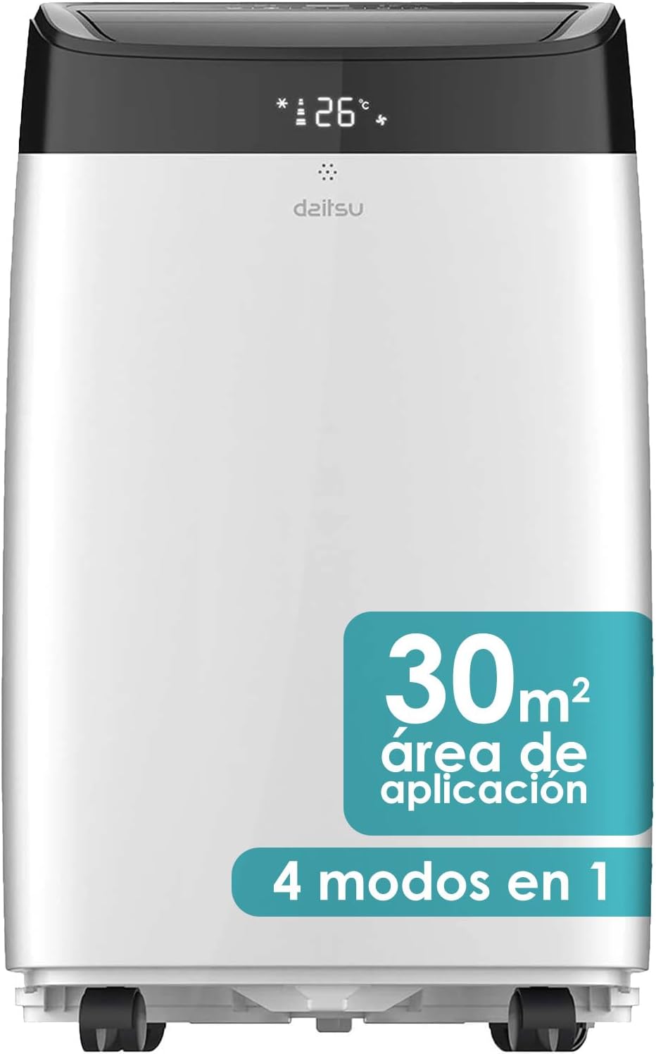 Ar condicionado portátil, Daitsu, com comando à distância, com temporizador, com controlo por aplicação, Multicolor, para uso diário