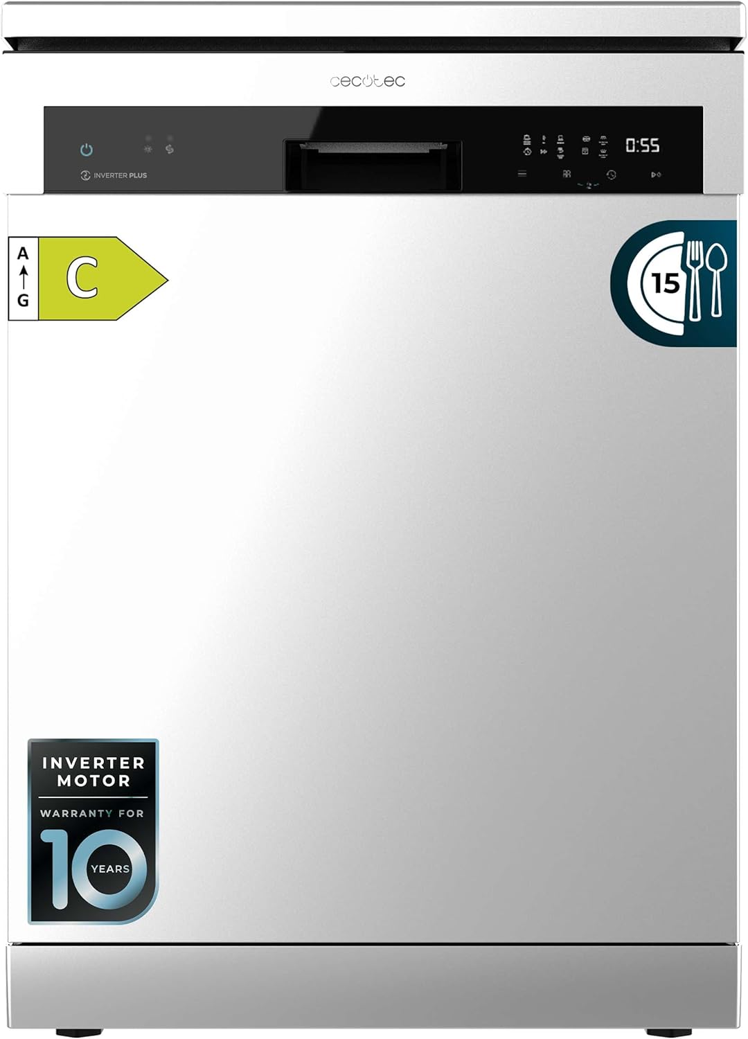 Cecotec, Máquina de lavar loiça, 60 cm, 3 a, 6 Programas, resistente à água, aço inoxidável, aço, Prateado, para uso diário