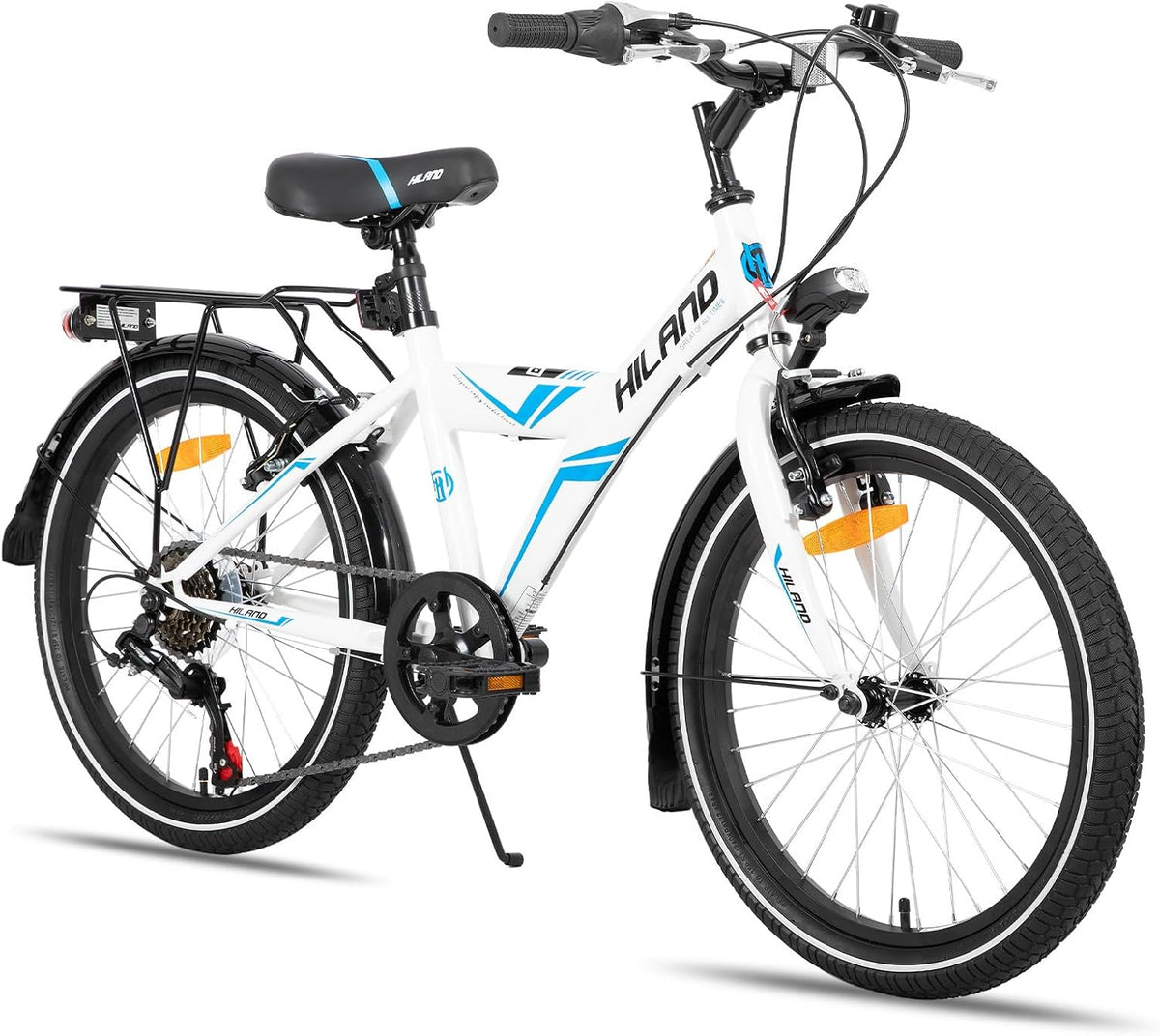 Bicicleta, HH HILAND, HILAND, 6 velocidades, 117 cm, 125 cm, 24,7 kg, Preto, para uso diário