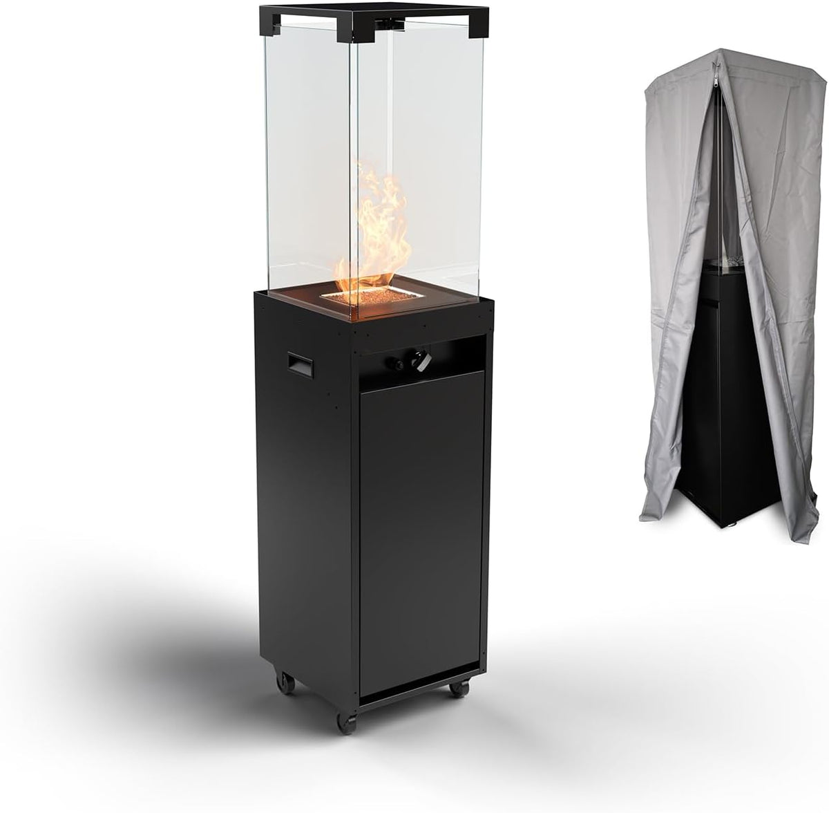 Equipamento de exterior, Planika, 8 KW, 8.0 kW, com rodas, aço, vidro, Preto, para jardim e exterior
