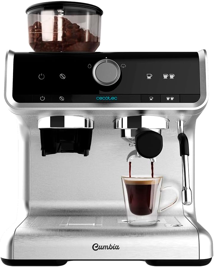 Cecotec, Máquina de café expresso, 1550 W, 250 g, 2.5 L, aço, Preto, para a cozinha