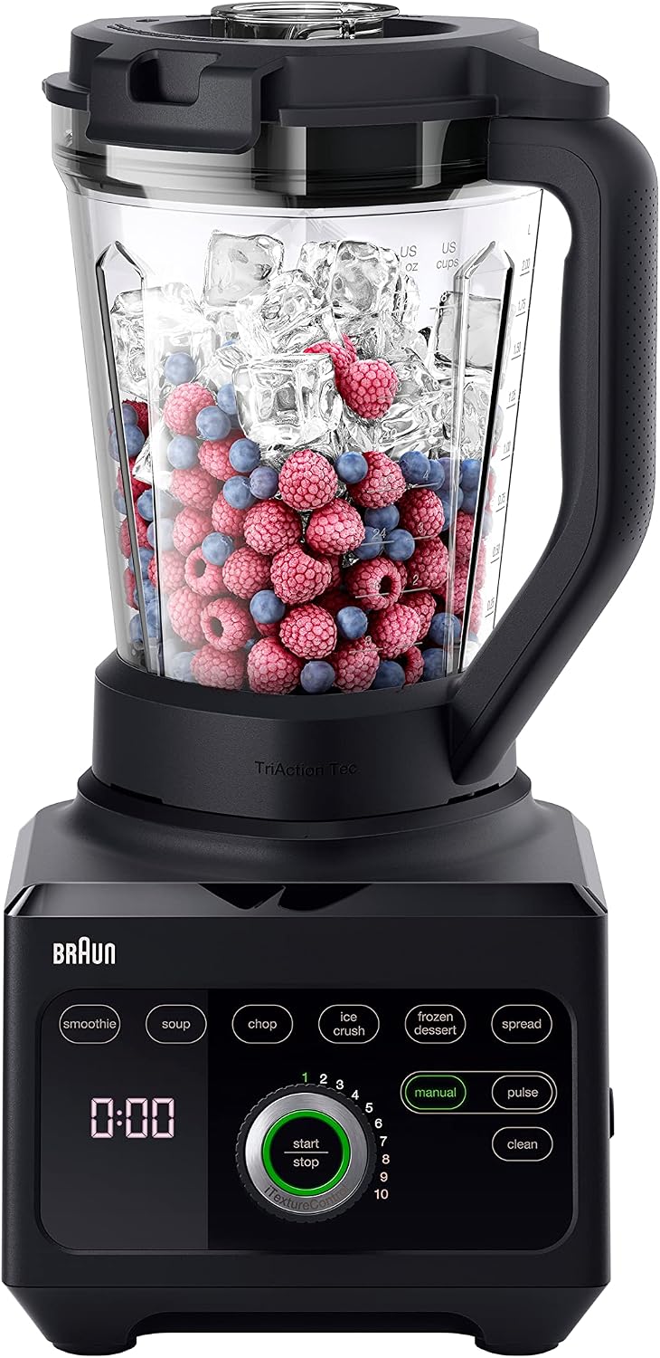 Liquidificador, Braun, 1600 W, 2 L, aço inoxidável, aço, Preto, para a cozinha