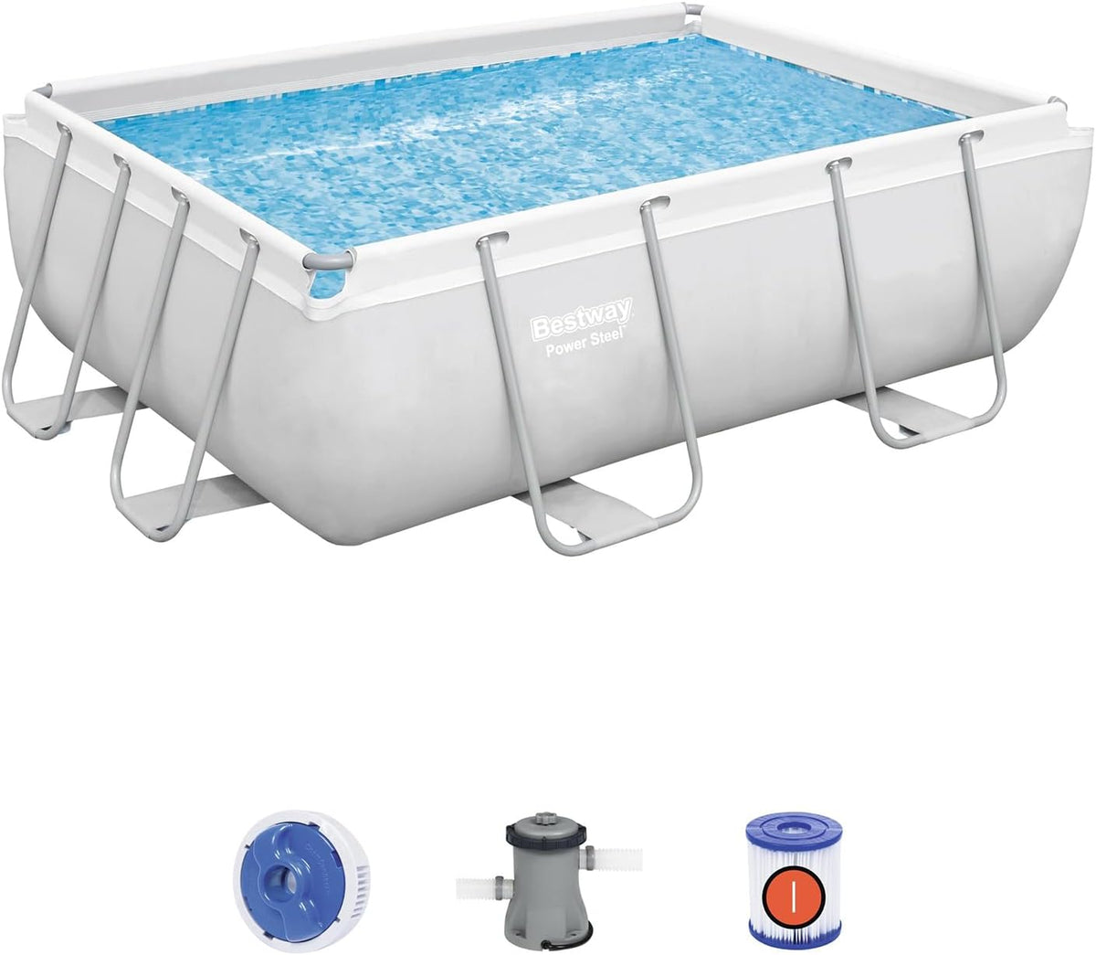 Piscina desmontável, Bestway, 56629C, 1.249 L, 282 × 196 × 84 cm, Multicolor, para jardim e exterior