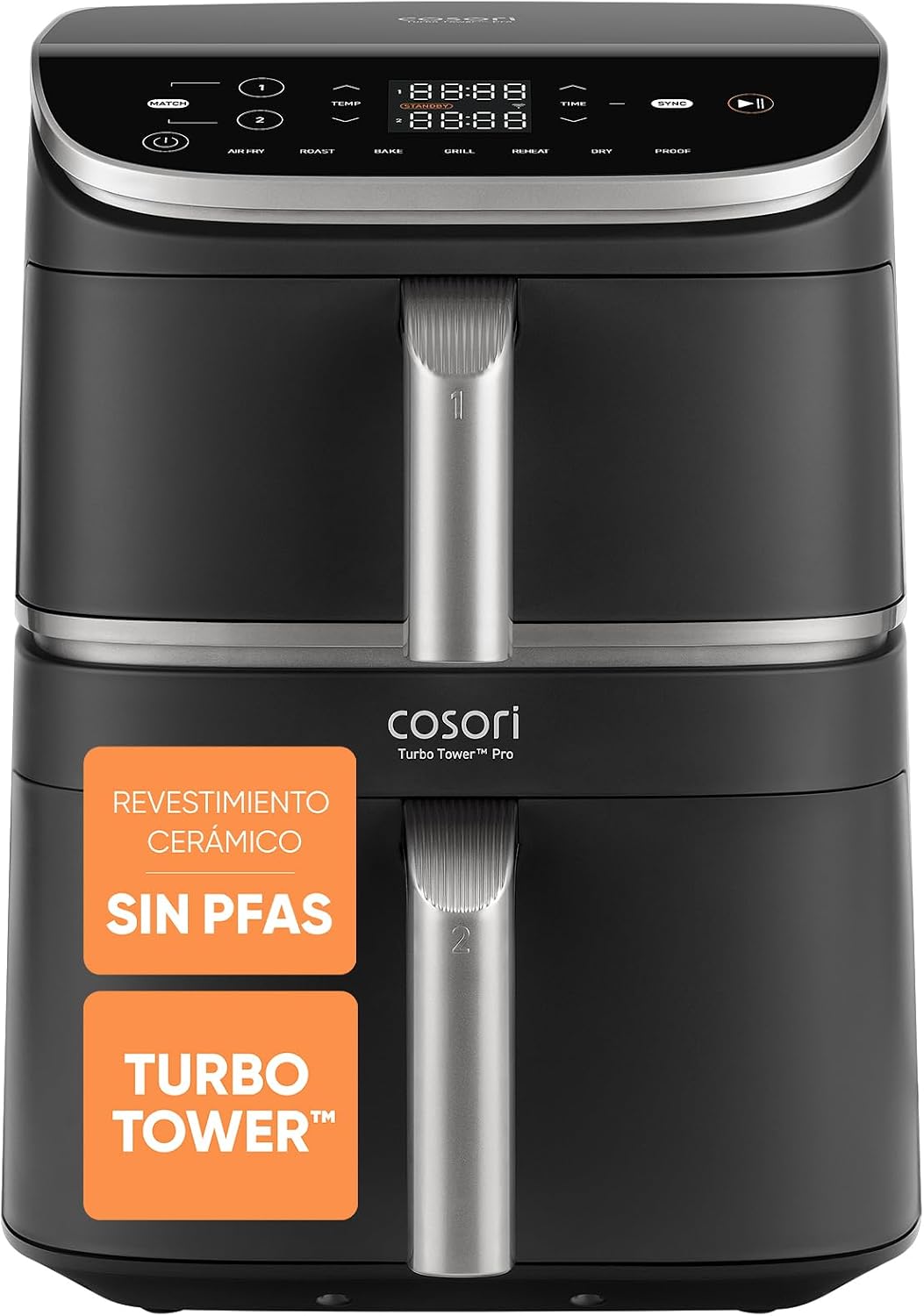 Fritadeira de ar quente, Cosori, 8 L, 10.8 L, 4.3 L, 23,5 cm, 8,4 cm, 6.5 L, Dourado, para a cozinha