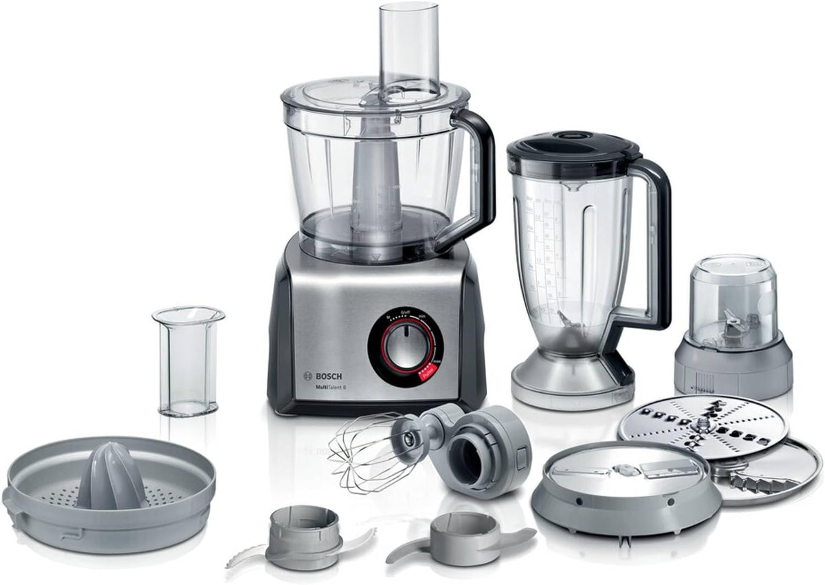 Bosch, Robô de cozinha, MC812M844, 1250 W, 3,9 L, 1,5 kg, 1,5 L, 2,37 kg, aço inoxidável, aço, Preto, para a cozinha