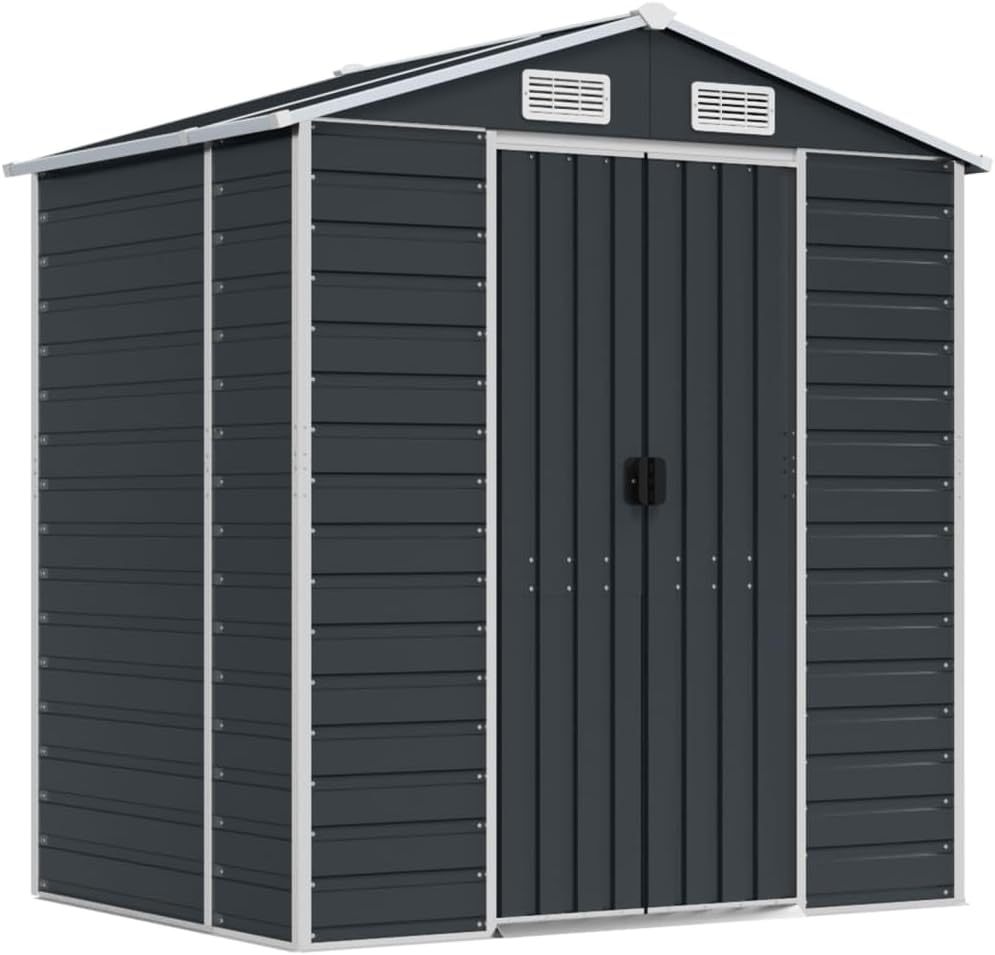 Abrigo de jardim, vidaXL, aço, Antracite, para jardim e exterior