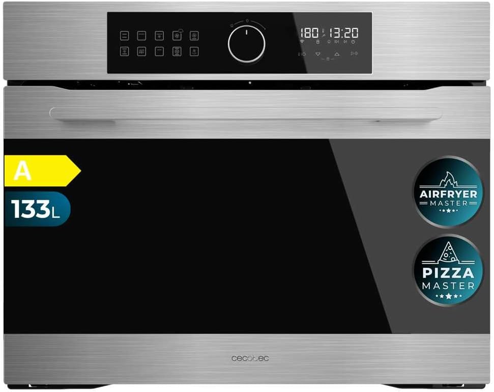 Cecotec, Forno de encastre, AF319000, 3800 W, 133 L, aço, Prateado, para a cozinha