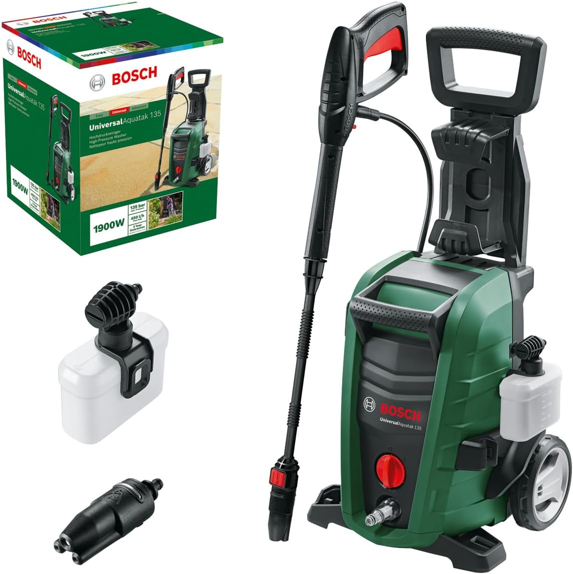Bosch, Lavadora de alta pressão, 7 m, 7,5 kg, Transparente, para uso diário