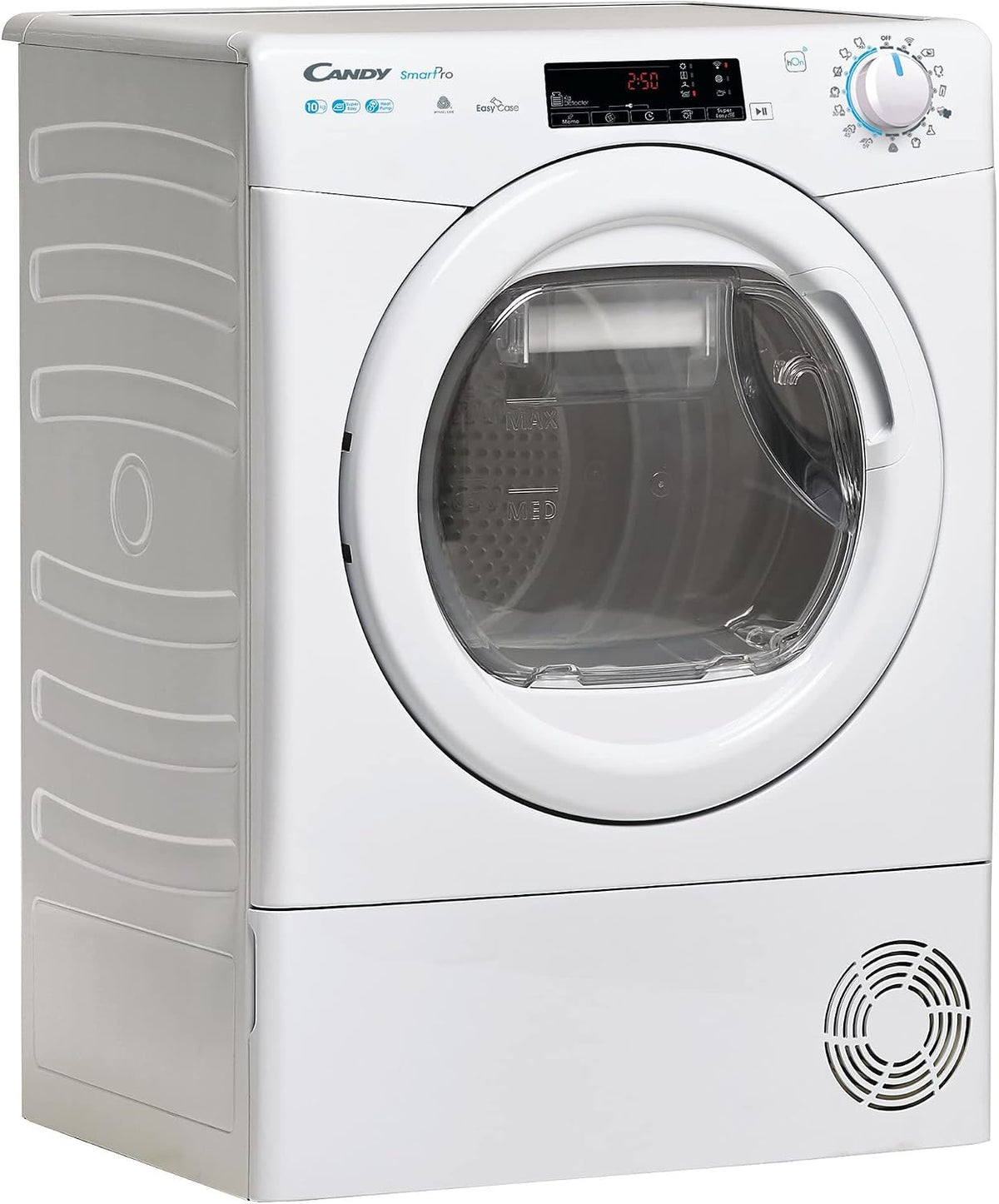 Máquina de secar roupa, CANDY, H10A2TE-S, 10 KG, 5 L, com comando à distância, com controlo por aplicação, com gavetas, plástico, tecido, Branco
