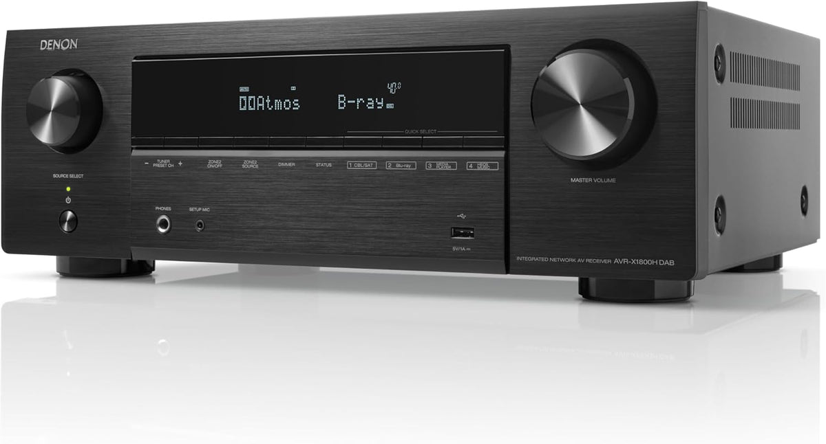 Amplificador, DENON, 145 W, com controlo por aplicação, Vermelho, para uso diário