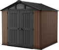 Abrigo de jardim, Keter, 152,5 cm, 19 mm, aço, madeira, Natural, para jardim e exterior