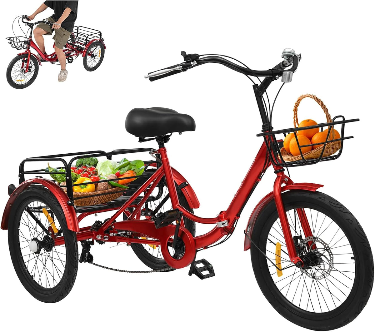 Bicicleta, BAOCHADA, 120 kg, 77 a, 93 cm, 90 a, 105 cm, 75 cm, dobrável, com rodas, aço, Multicolor, para uso diário
