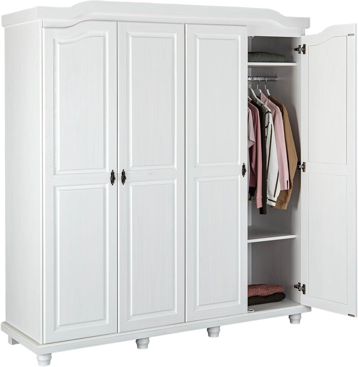 Roupeiro, Inter Link, 183 cm, 60 cm, 198 cm, com prateleiras, madeira, Branco, para o quarto