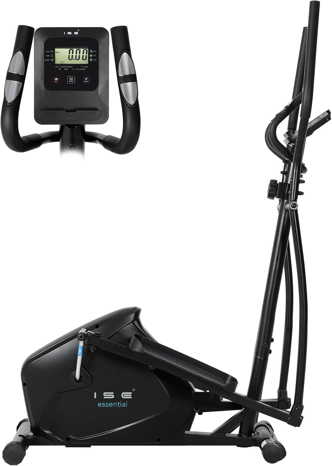 Bicicleta elíptica, ISE, 28 cm, 27 kg, 100 kg, 110 × 60 × 156 cm, com rodas, Natural, para uso diário