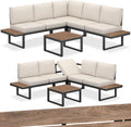 Conjunto de mobiliário de jardim, tectake, regulável, alumínio, plástico, Preto, para jardim e exterior