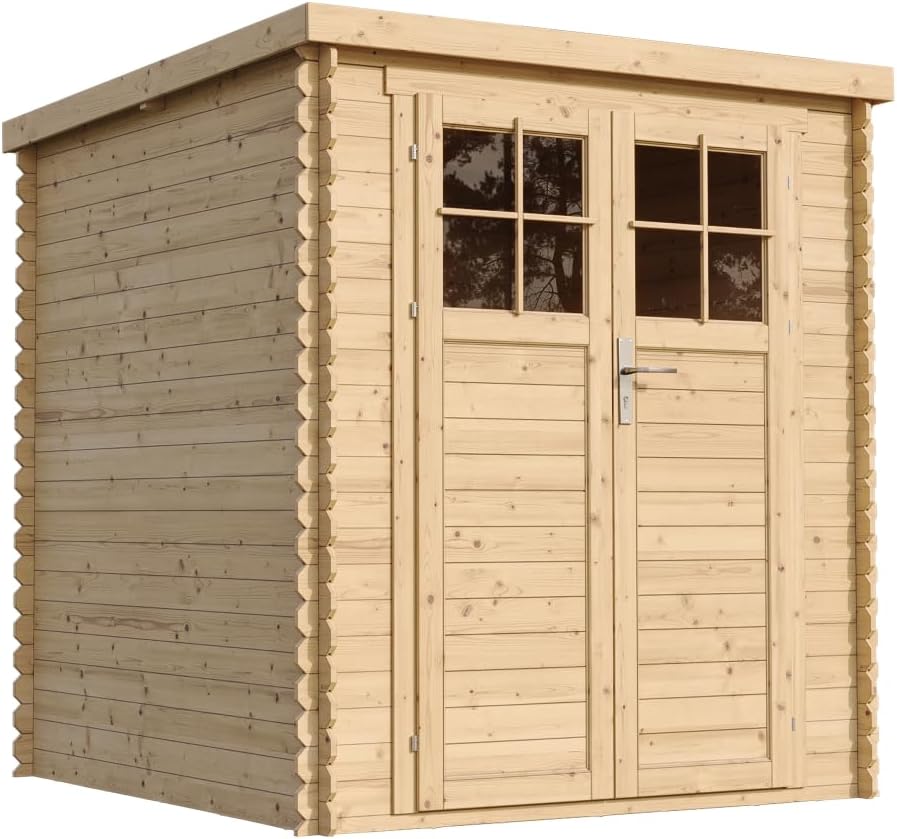 Abrigo de jardim, TIMBELA, M309F, 204 × 204 × 200 cm, 19 mm, 1,76 m, 5 L, madeira, Multicolor, para jardim e exterior