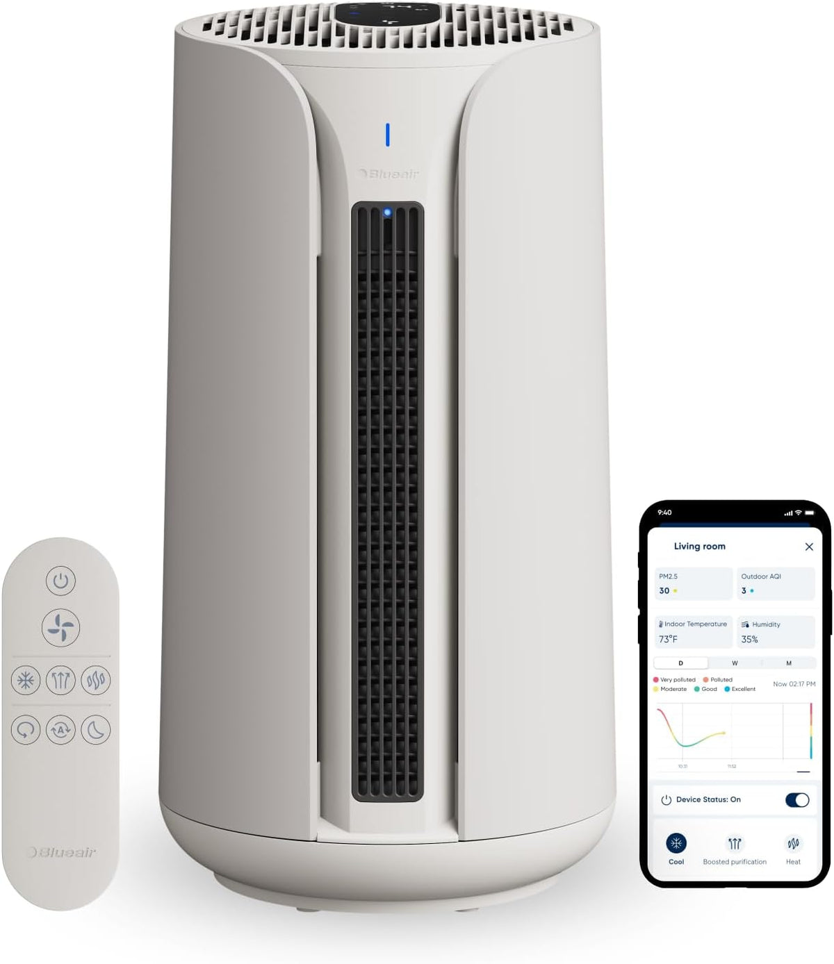 Purificador de ar, BLUEAIR, com iluminação LED, Multicolor, para uso diário