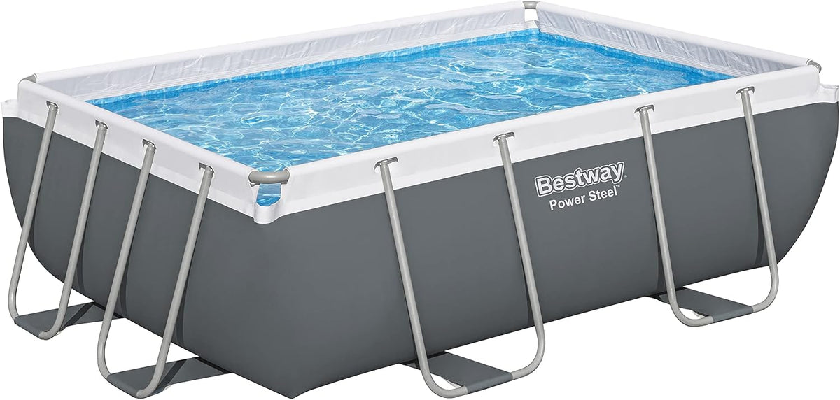 Piscina desmontável, Bestway, 8321299, 282 × 196 × 84 cm, 3662 L, 39 kg, 240 V, 1.249 L, poliéster, Prateado, para jardim e exterior