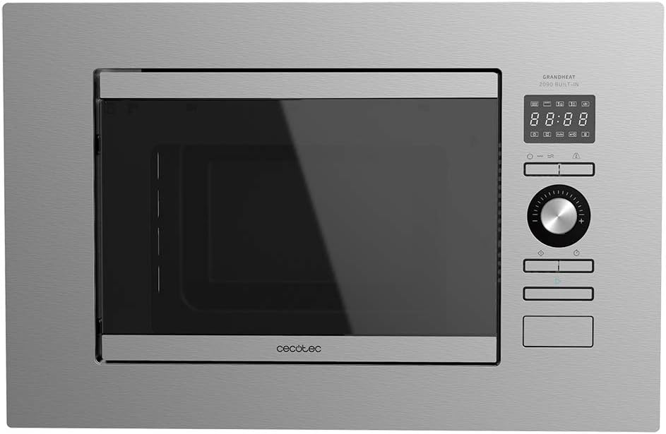 Cecotec, Micro-ondas com grill, 800 W, 20 L, com temporizador, com rodas, aço, Multicolor, para a cozinha