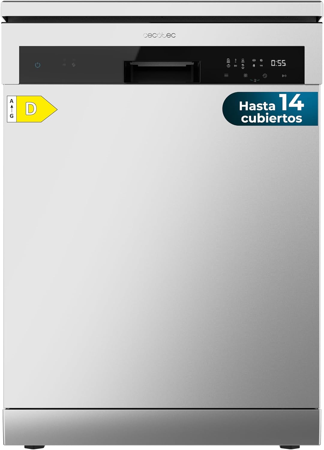 Cecotec, Máquina de lavar loiça, 60 cm, 6 Programas, vidro, Prateado, para uso diário